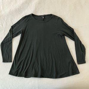 Eileen Fisher small gray long sleeve swing top, small